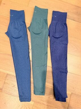 NVGTN Women's Leggings Trio - Blue, Green, Navy